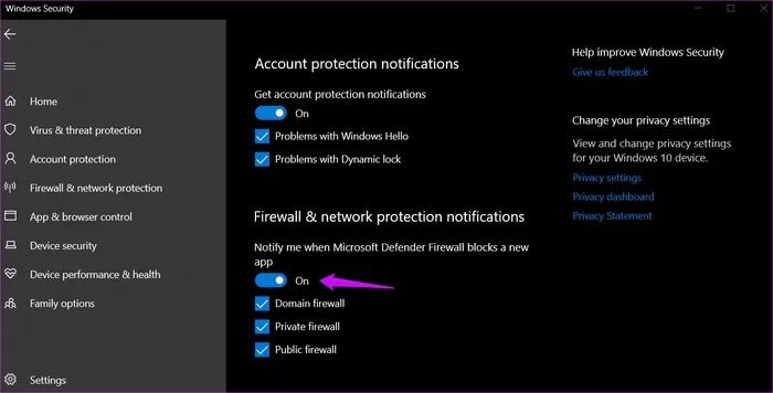 Enable-Disable-Windows-10-Firewall-Notifications-5_935adec67b324b146ff212ec4c69054f أفضل طريقتين لتمكين أو تعطيل إشعارات جدار حماية Windows 10