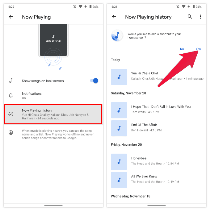 Pixel-Now-Playing-Settings كيفية إنشاء قائمة تشغيل الآن من تاريخ التشغيل على هواتف Google Pixel