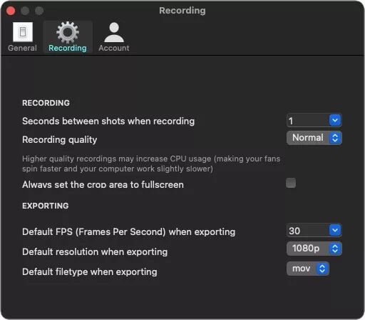 Recording-Tab-Hustl-app_4d470f76dc99e18ad75087b1b8410ea9 كيفية تسجيل فيديو بفاصل زمني لشاشة Mac