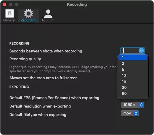 Seconds-Interval-Hustl-app_4d470f76dc99e18ad75087b1b8410ea9 كيفية تسجيل فيديو بفاصل زمني لشاشة Mac