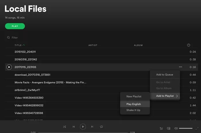 add-local-files-to-playlist_935adec67b324b146ff212ec4c69054f كيفية تحميل مكتبة الموسيقى الخاصة بك إلى Spotify