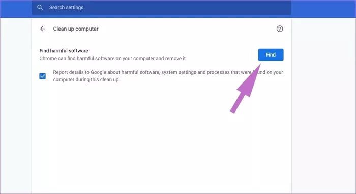 chrome-malware-scanner_935adec67b324b146ff212ec4c69054f أفضل 7 طرق لإصلاح خطأ الشاشة البيضاء في Google Chrome على Windows 10