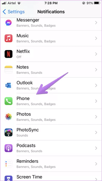 iphone-incoming-call-screen-not-showing-up-1_7c4a12eb7455b3a1ce1ef1cadcf29289 أفضل 7 إصلاحات لعدم ظهور شاشة المكالمات الواردة على iPhone