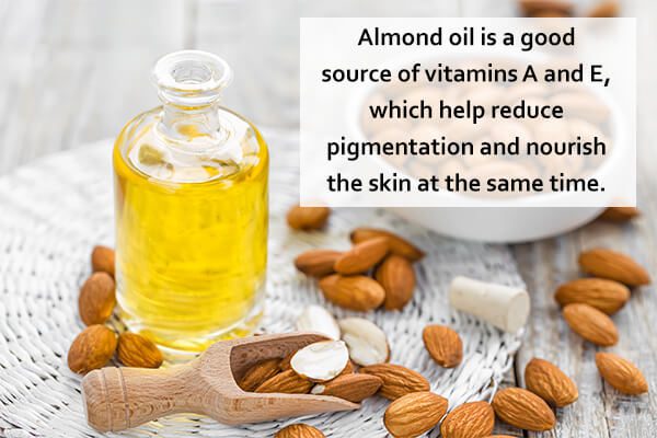 use almond oil - العلاجات المنزلية للنمش Freckles ونصائح العناية الذاتية