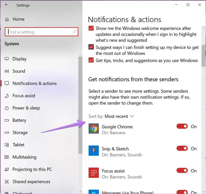 windows-10-notification-banner-not-showing-2_935adec67b324b146ff212ec4c69054f أفضل 8 إصلاحات لعدم ظهور لافتات الإشعارات على Windows 10