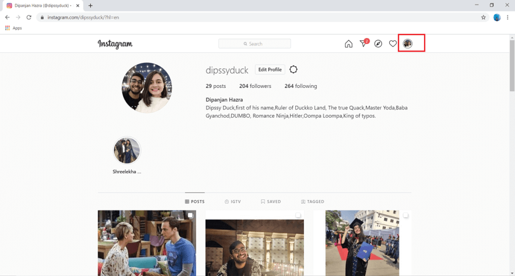 Click-on-your-profile-picture-on-the-top-right-hand-side-of-the-screen-1-1024x550-1 3 طرق لإزالة رقم الهاتف من Instagram