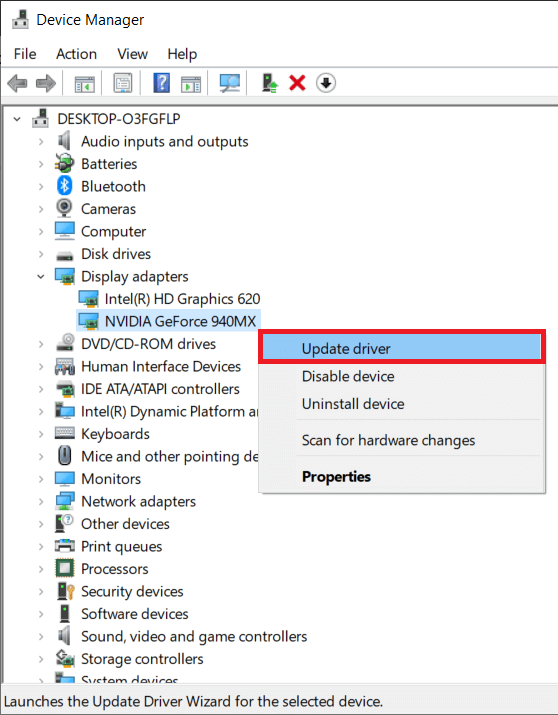 Expand-the-‘Display-Adapters-and-right-click-on-the-graphic-card.-Select-‘Update-Driver كيفية إصلاح مشكلات عدم فتح عميل League of Legends