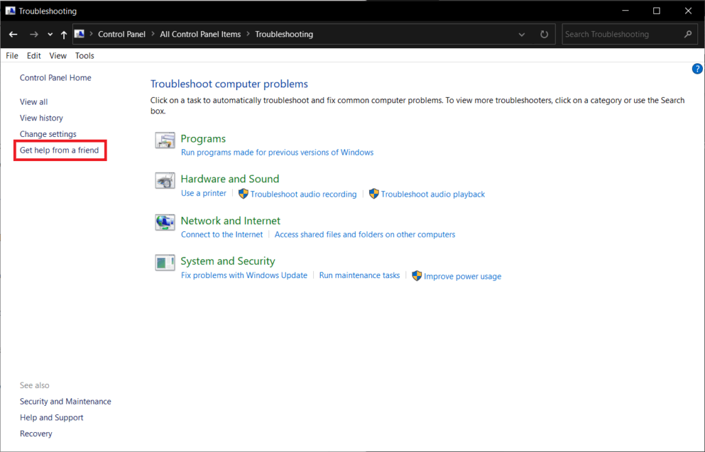 Get-help-from-a-friend-1024x657-1 إصلاح عدم اتصال سطح المكتب البعيد في Windows 10