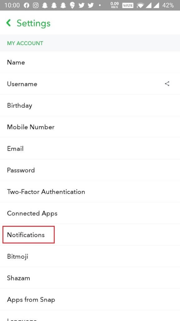 In-the-My-Account-section-find-the-Notifications-option-and-tap-on-it-576x1024-1 إصلاح عدم عمل إشعارات Snapchat