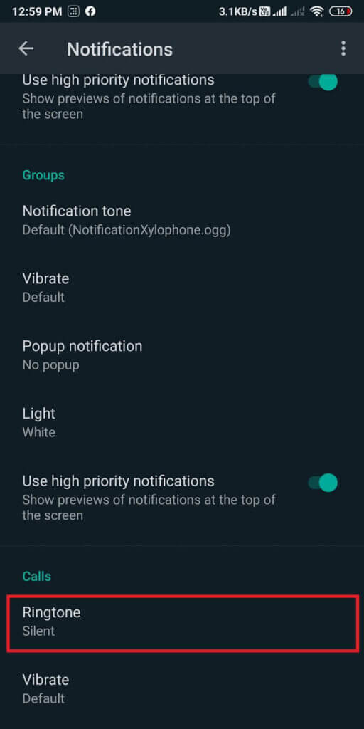 Scroll-down-and-tap-on-‘Ringtone-and-select-‘None.-512x1024-1 3 طرق لتعطيل اتصال Whatsapp