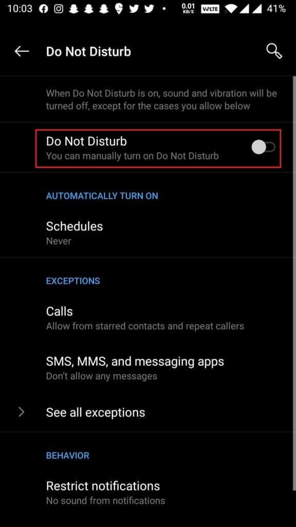 Simply-disable-Do-Not-Disturb-mode-from-here.-576x1024-1 إصلاح عدم عمل إشعارات Snapchat