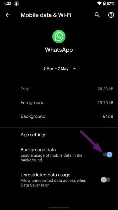 android-background-refresh_40dd5eab97016030a3870d712fd9ef0f أفضل 10 طرق لإصلاح عدم إرسال رسائل WhatsApp على Android و iOS