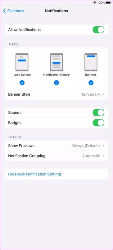 facebook-notifications-iphone-4_935adec67b324b146ff212ec4c69054f أفضل 9 إصلاحات لعدم عمل إشعارات Facebook على iPhone و iPad