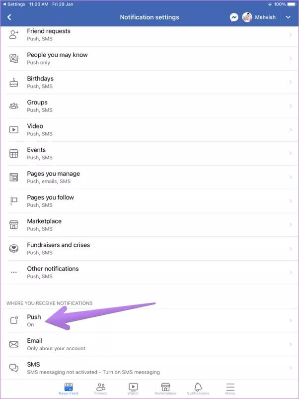 facebook-notifications-iphone-8_4d470f76dc99e18ad75087b1b8410ea9 أفضل 9 إصلاحات لعدم عمل إشعارات Facebook على iPhone و iPad