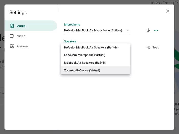google-meet-settings_935adec67b324b146ff212ec4c69054f أفضل 7 طرق لإصلاح عدم عمل الصوت على Google Meet