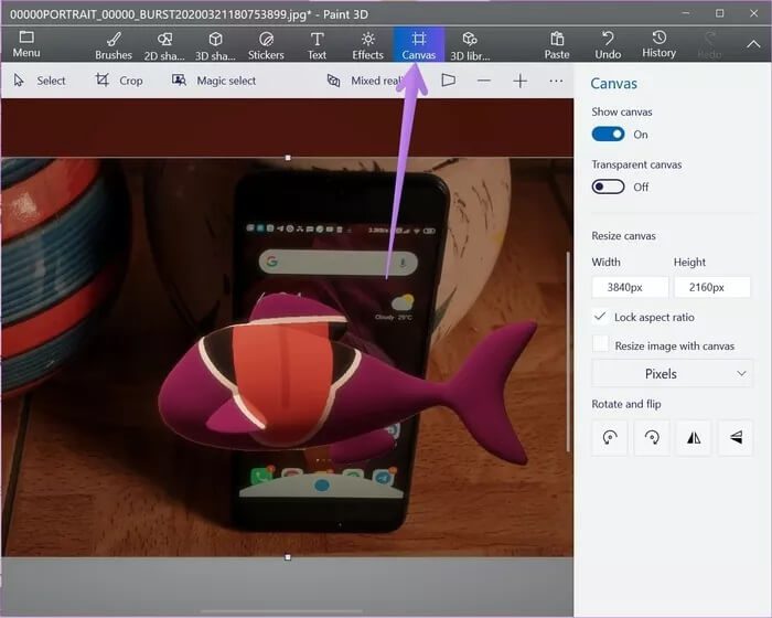 how-to-use-paint-3d-to-edit-photos-20_935adec67b324b146ff212ec4c69054f كيفية استخدام Paint 3D لتحرير الصور