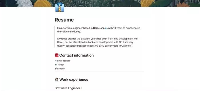 resume-notion_935adec67b324b146ff212ec4c69054f أفضل 10 قوالب Notion للكتاب