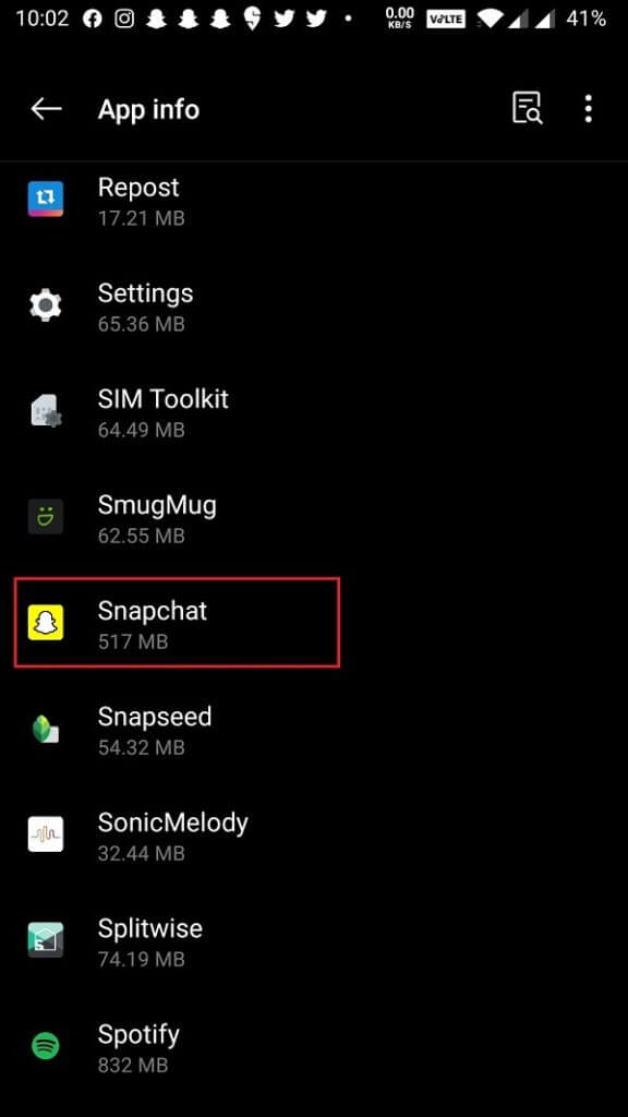 scroll-down-until-you-find-Snapchat-576x1024-2 إصلاح عدم عمل إشعارات Snapchat