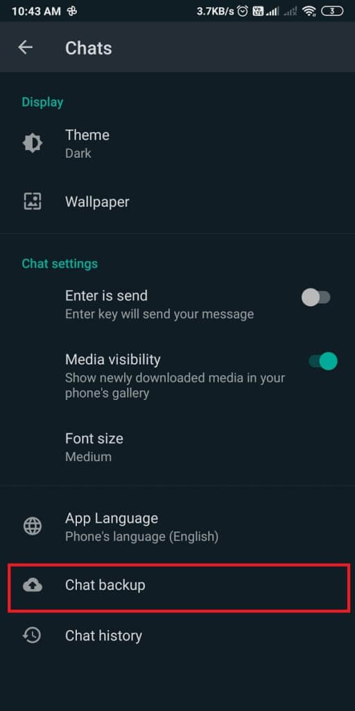 tap-on-Chat-backup.-512x1024-1 3 طرق لتعطيل اتصال Whatsapp