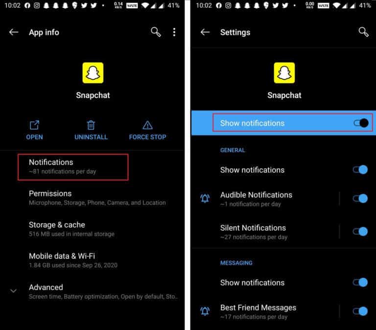 tap-on-Notifications-first-and-then-enable-them.-768x675-1 إصلاح عدم عمل إشعارات Snapchat