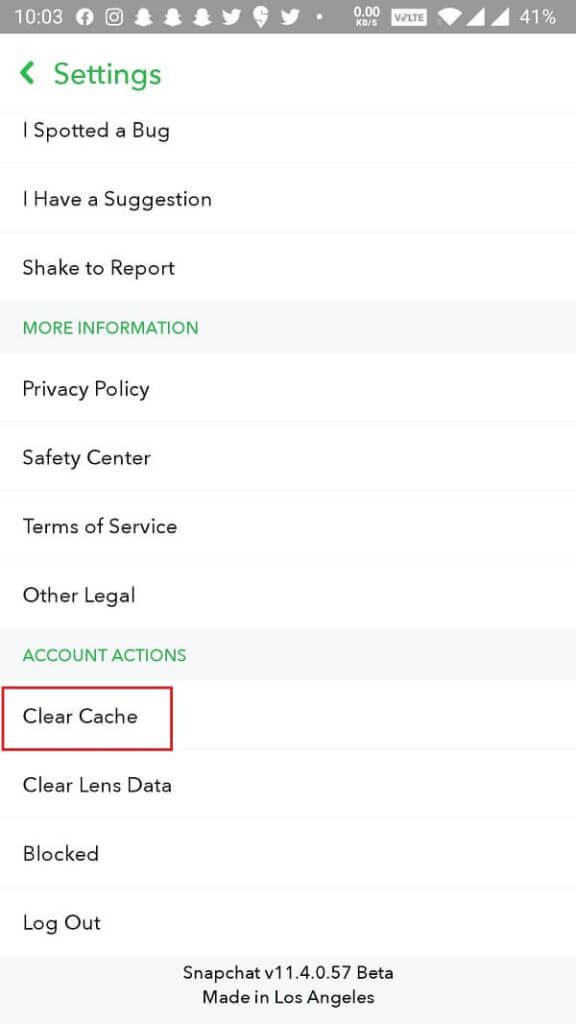 tap-on-the-Clear-Cache-option.-576x1024-1 إصلاح عدم عمل إشعارات Snapchat