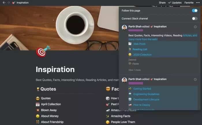 view-notion-updates_935adec67b324b146ff212ec4c69054f أفضل 10 نصائح وحيل لاستخدام Notion بفعالية