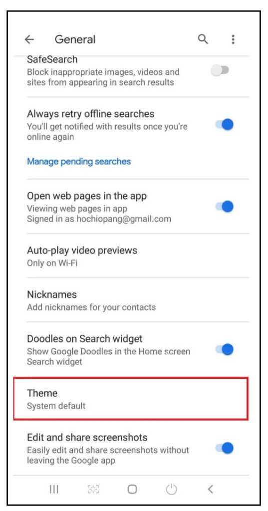 1scroll-down-and-find-the-setting-titled-‘Theme-502x1024-1-537x1024-1 كيفية تمكين الوضع الداكن في Google Assistant