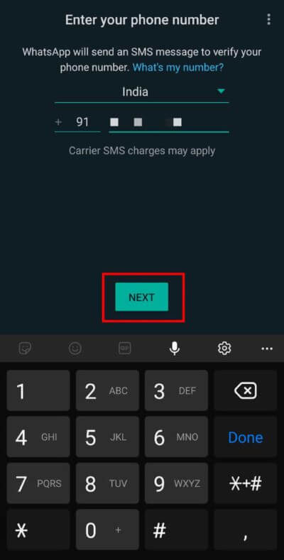 After-entering-your-landline-number-tap-on-the-Next-button.-519x1024-1 كيفية استخدام WhatsApp بدون رقم هاتف