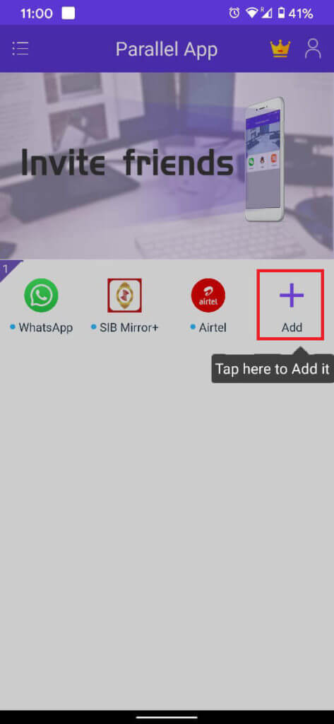 After-granting-all-the-necessary-permissions-tap-on-the-plus-icon-to-add-an-application.-473x1024-1 إصلاح خطأ - عذرا ، كانت هناك مشكلة في طلبك على Instagram