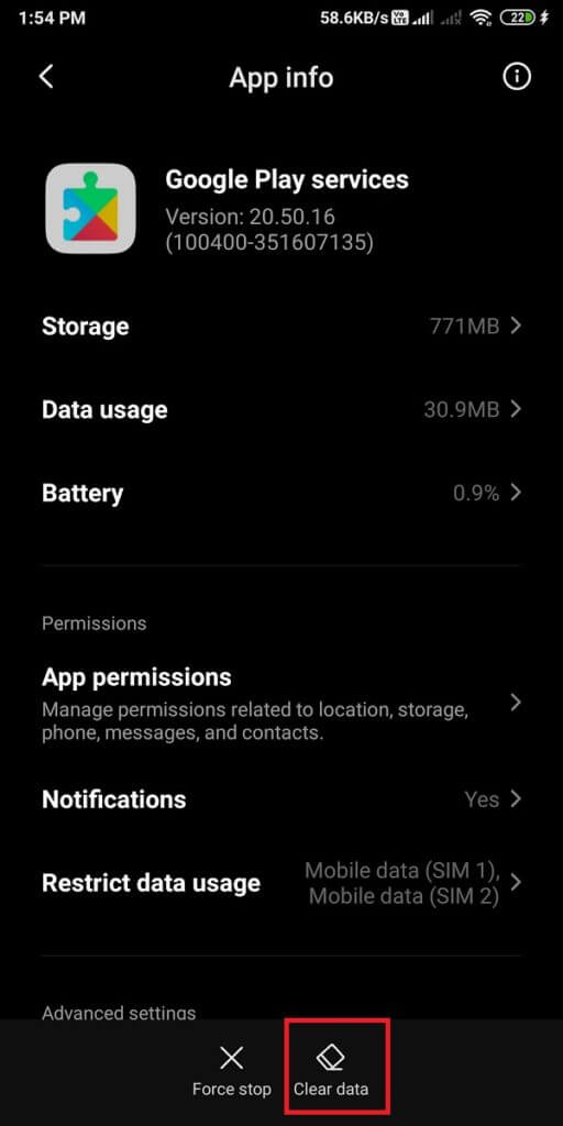 After-locating-Google-play-services-tap-on-‘Clear-data-512x1024-1 إصلاح تعذر تنزيل التطبيقات على هاتف Android الخاص بك
