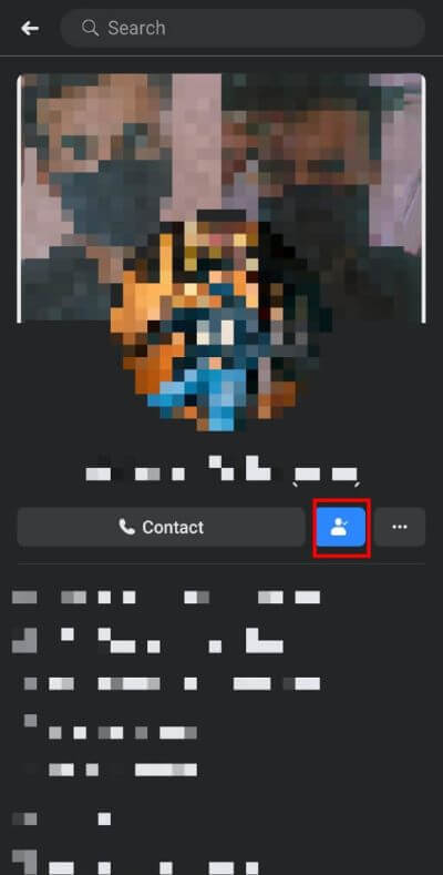 After-reaching-their-profile-tap-on-the-Contact-icon-below-their-profile-picture.-519x1024-1 كيفية عرض المنشورات على موجز أخبار Facebook بأحدث ترتيب