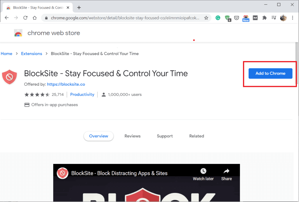 Click-on-Add-to-Chrome-to-add-BlockSite-extenstion-1024x695-1 كيفية حظر موقع ويب وإلغاء حظره على Google Chrome
