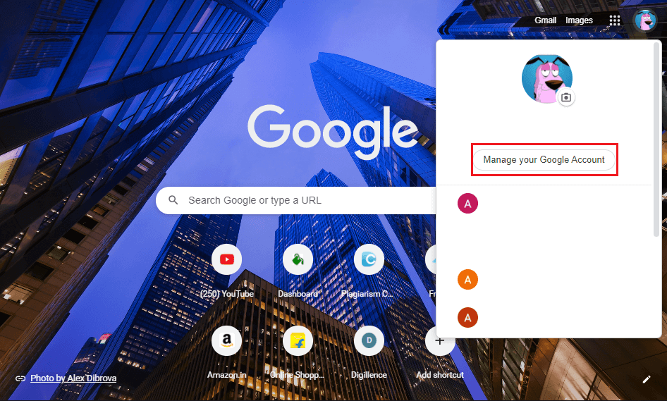 Click-on-Manage-your-Google-account.- كيفية إزالة حساب من Google Photos