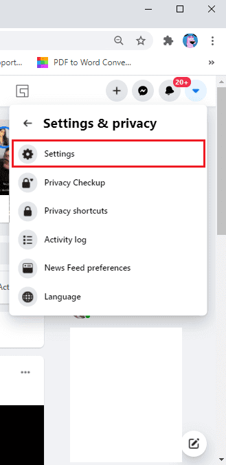Click-on-the-Settings-tab.--e1615232714662 كيفية استرداد الصور المحذوفة من Facebook Messenger