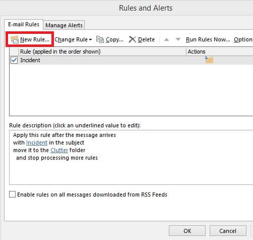 Click-on-the-‘email-rules-tab-and-choose-‘new-rule.- كيفية التراجع عن ارسال بريد إلكتروني في Outlook؟