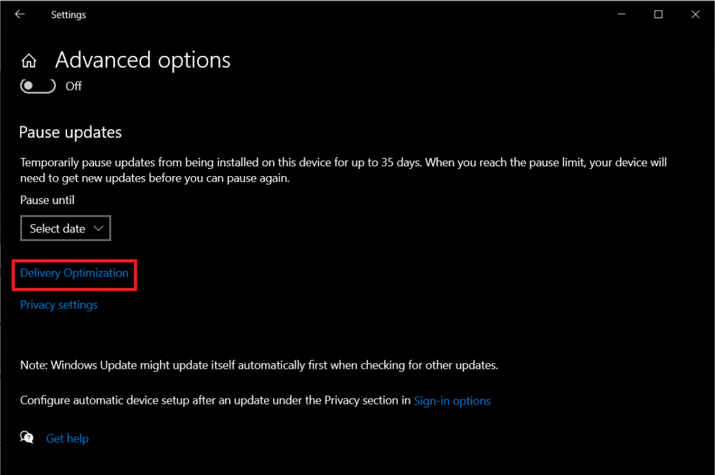 Delivery-Optimisation-under-Windows-update-settings-1024x680-1 كيفية إصلاح مشكلة بطئ التنزيل لمتجر Microsoft؟
