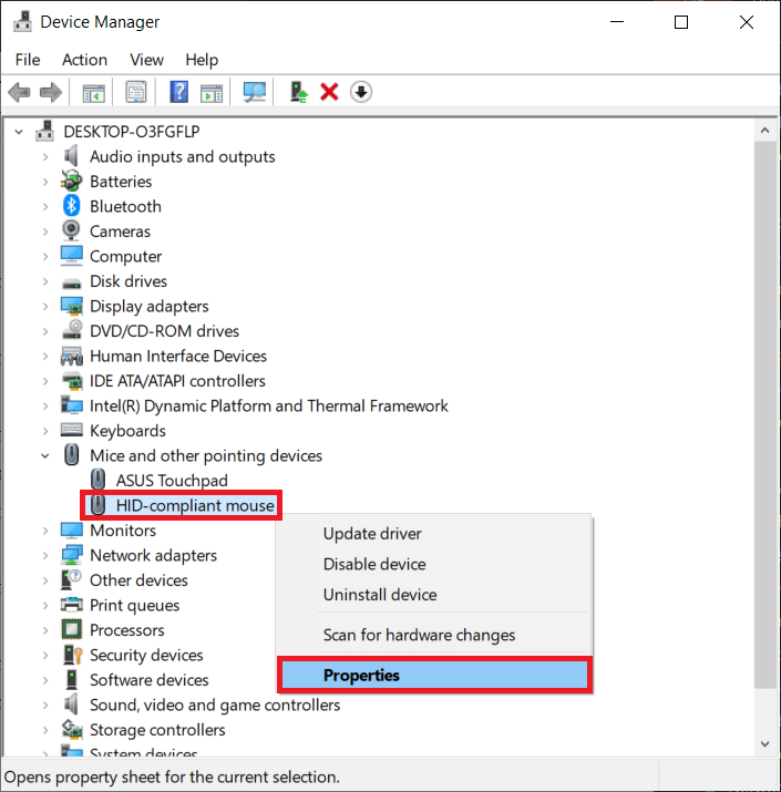 Expand-Mice-and-other-pointing-devices-then-Right-click-and-select-Properties كيفية إصلاح تأخر الماوس على نظام التشغيل Windows 10