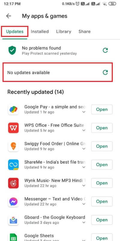 Finally-check-for-available-updates-under-the-updates-tab.-512x1024-1 9 طرق لإصلاح خطأ الرسالة غير المرسلة على Android