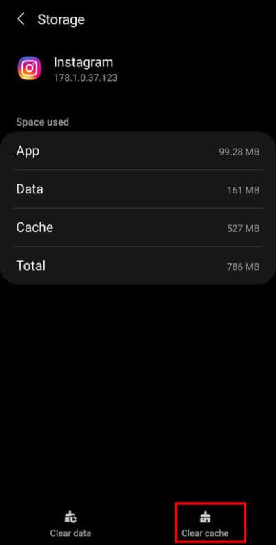 Finally-tap-on-the-Clear-cache-option-519x1024-1 كيفية إلغاء التحميل على تطبيق Instagram