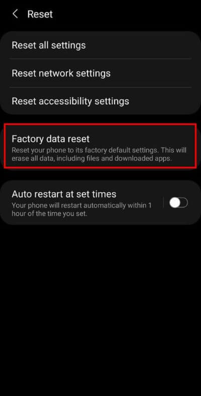 Finally-tap-on-the-Factory-Data-Reset-option-to-reset-your-device.-519x1024-1 كيفية إصلاح مشكلة فشل إضافة أعضاء على GroupMe