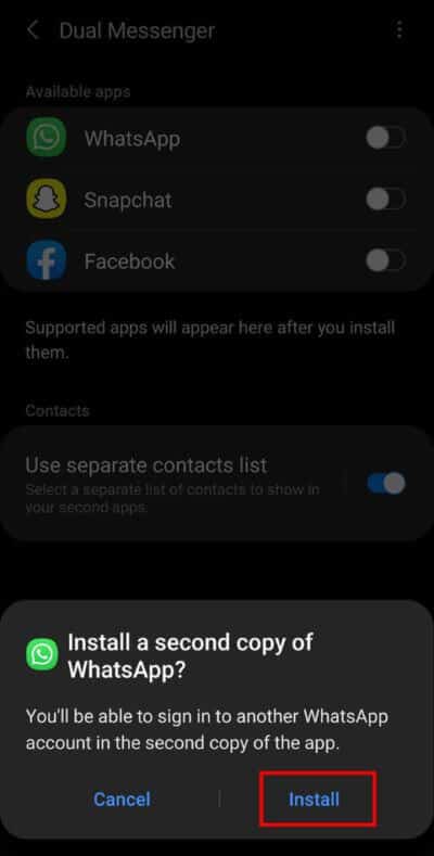 Finally-tap-on-the-Install-button-to-install-a-copy-of-the-WhatsApp-app-on-your-smartphone.-519x1024-1 كيفية استخدام WhatsApp بدون رقم هاتف