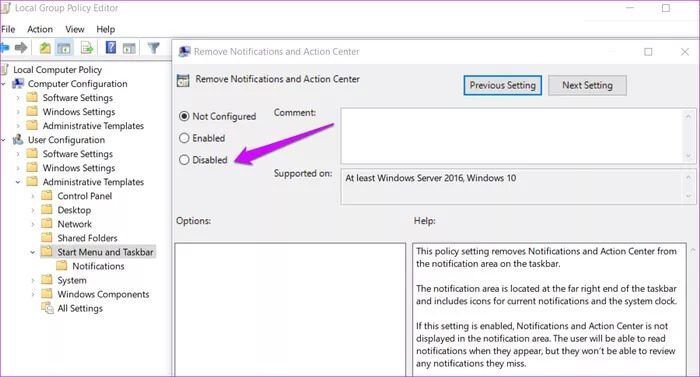 Fix-Action-Center-Greyed-Out-on-Windows-10-9_935adec67b324b146ff212ec4c69054f أفضل 6 طرق لإصلاح مركز العمل باللون الرمادي التدريجي Greyed Out على Windows 10