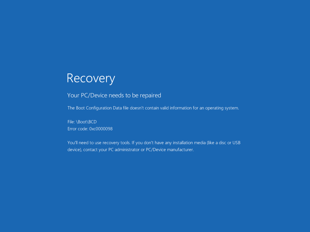 Fix-The-Boot-Configuration-Data-File-Doesnt-Contain-Valid-Information إصلاح: ملف بيانات تهيئة التمهيد لا يحتوي على معلومات صحيحة