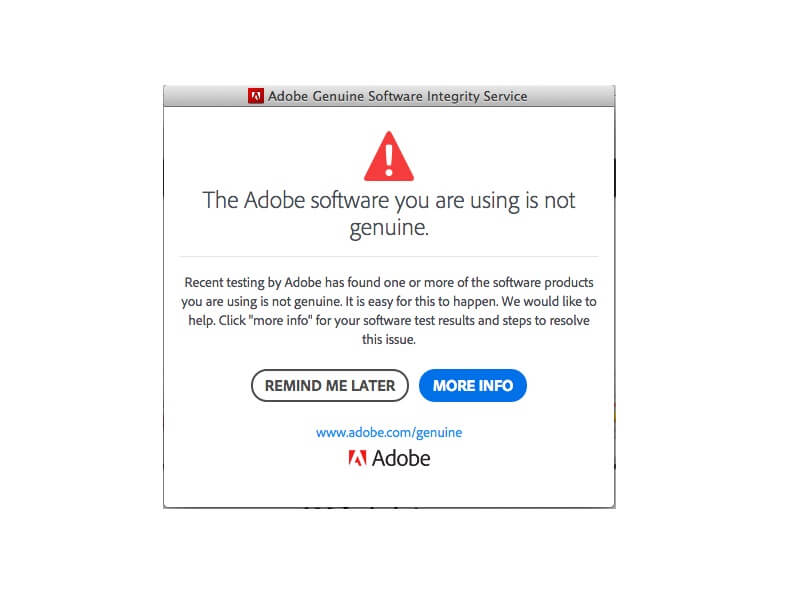 إصلاح خطأ برامج Adobe التي تستخدمها غير أصلية - %categories