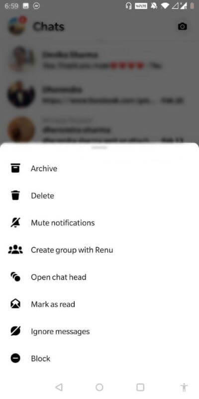 From-the-menu-that-is-displayed-select-ignore-chat.-512x1024-1 كيفية تجاهل وإلغاء تجاهل الرسائل على Messenger