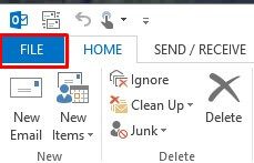 Go-to-the-File-tab. كيفية التراجع عن ارسال بريد إلكتروني في Outlook؟