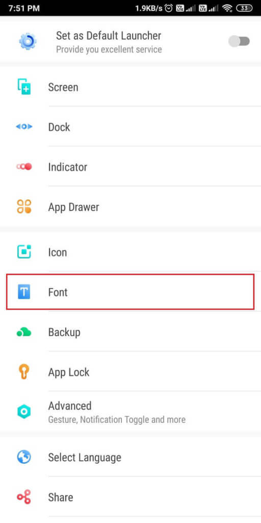 Go-to-the-font-section-from-the-Settings.-512x1024-1 كيفية تغيير نوع الخط على هاتف Android الخاص بك