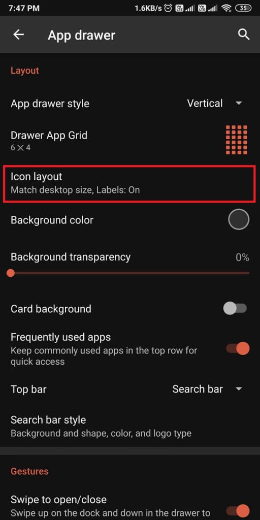 Go-to-the-icon-layout-section.-512x1024-1 كيفية تغيير نوع الخط على هاتف Android الخاص بك