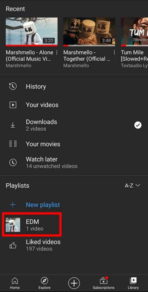 Go-to-the-library-and-you-will-find-your-playlist-519x1024-1 كيفية وضع فيديو يوتيوب YouTube على التكرار على سطح المكتب أو الهاتف المحمول