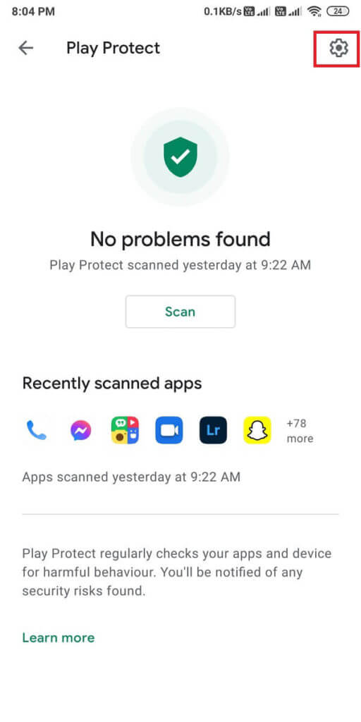 In-the-Play-Protect-section-open-Settings-by-tapping-on-the-gear-icon-512x1024-1 كيفية إصلاح خطأ التطبيق غير المثبت على Android